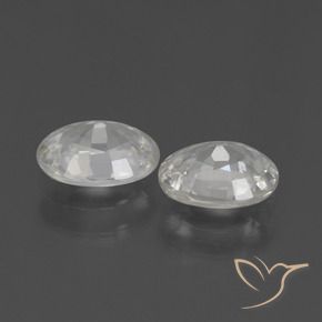 Gemas de Circón Blanco natural de 2.27 ct, Ovalada, VS