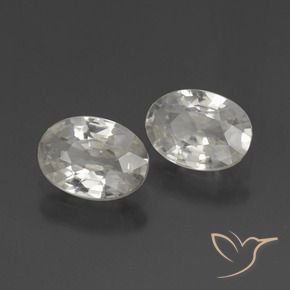Gemas de Circón Blanco cálido natural de 2.17 ct, Ovalada, VVS-VS