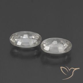 Gemas de Circón Blanco cálido natural de 2.17 ct, Ovalada, VVS-VS