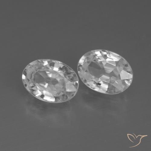 Gemas de Circón Blanco claro natural de 2.36 ct, Ovalada, VVS-VS