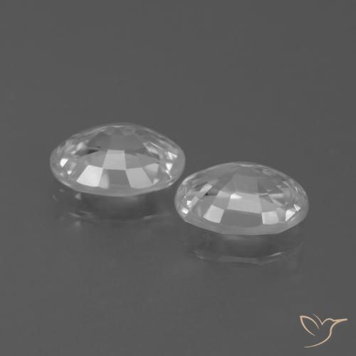 Gemas de Circón Blanco claro natural de 2.36 ct, Ovalada, VVS-VS