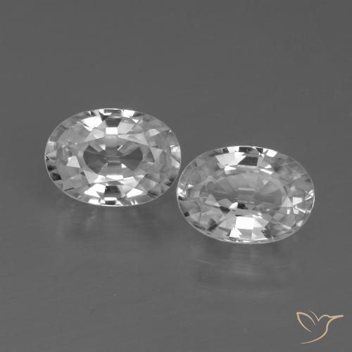 2.57ctw Natural Blanco Circón, Ovalada, VVS