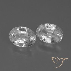 Gemas de Circón Blanco natural de 2.33 ct, Ovalada, VVS