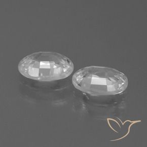 Gemas de Circón Blanco natural de 2.33 ct, Ovalada, VVS