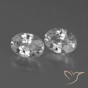Gemas de Circón Blanco natural de 2.46 ct, Ovalada, VS