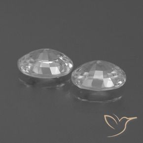 Gemas de Circón Blanco natural de 2.46 ct, Ovalada, VS