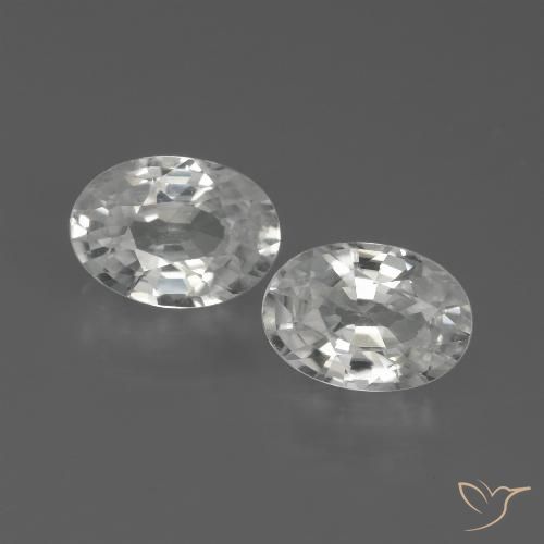 2.41ctw Natural Blanco Circón, Ovalada, VVS
