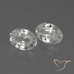 Gemas de Circón Blanco natural de 2.41 ct, Ovalada, VVS