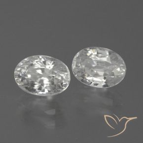 Gemas de Circón Blanco natural de 3.19 ct, Ovalada, VS