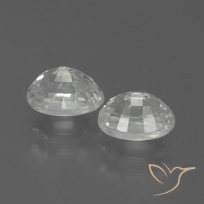 Gemas de Circón Blanco natural de 3.19 ct, Ovalada, VS