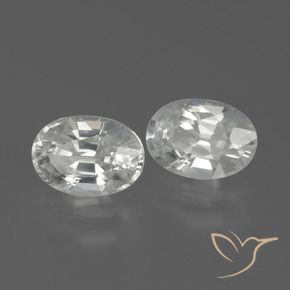 Gemas de Circón Blanco natural de 2.63 ct, Ovalada, VS