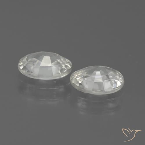 Gemas de Circón Blanco cálido natural de 2.05 ct, Ovalada, VVS-VS