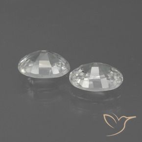 Gemas de Circón Blanco natural de 2.39 ct, Ovalada, VS