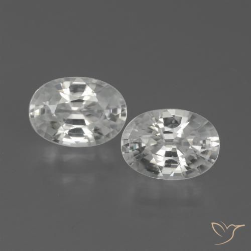 2.53ctw Natural Blanco Circón, Ovalada, VVS-VS