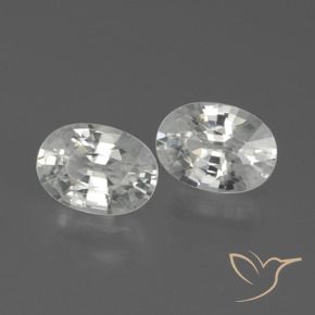 Gemas de Circón Blanco natural de 2.53 ct, Ovalada, VVS-VS