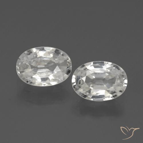 2.29ctw Natural Blanco Circón, Ovalada, VVS