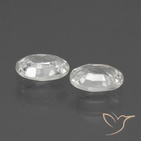 Gemas de Circón Blanco natural de 2.29 ct, Ovalada, VVS