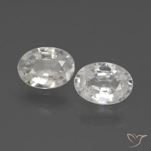 2.12ctw Natural Blanco Circón, Ovalada, VVS-VS