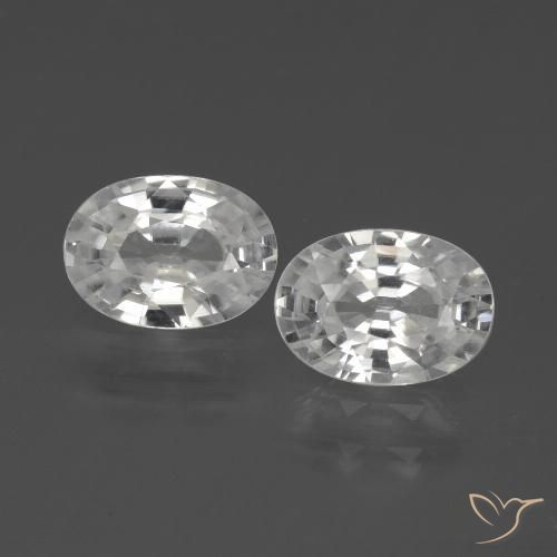 2.34ctw Natural Blanco Circón, Ovalada, VVS