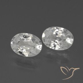 Gemas de Circón Blanco natural de 2.34 ct, Ovalada, VVS