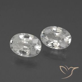 Gemas de Circón Blanco natural de 2.29 ct, Ovalada, VVS