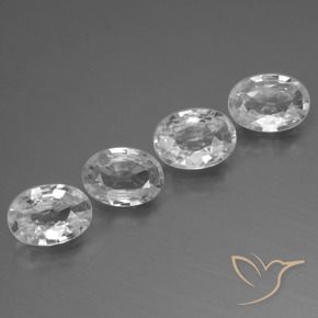 Gemas de Circón Blanco natural de 4.16 ct, Ovalada, VVS