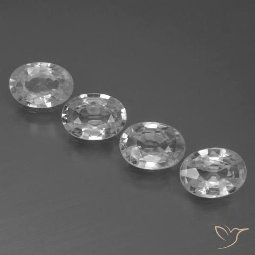 4.04ctw Natural Blanco claro Circón, Ovalada, VVS-VS