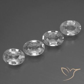 Gemas de Circón Blanco claro natural de 4.04 ct, Ovalada, VVS-VS