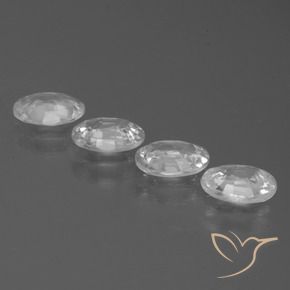 Gemas de Circón Blanco claro natural de 4.04 ct, Ovalada, VVS-VS