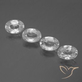 Gemas de Circón Blanco natural de 4.43 ct, Ovalada, VS