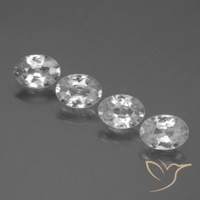 Gemas de Circón Blanco natural de 4.28 ct, Ovalada, VS