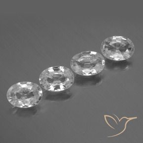 Gemas de Circón Blanco natural de 4.34 ct, Ovalada, VVS-VS