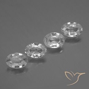 Gemas de Circón Blanco natural de 4.08 ct, Ovalada, VVS-VS