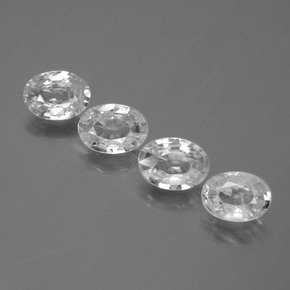 Gemas de circón blanco natural de 3,73 ct, corte óvalo, VS