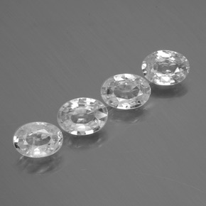Gemas de circón blanco natural de 3,73 ct, corte óvalo, VS