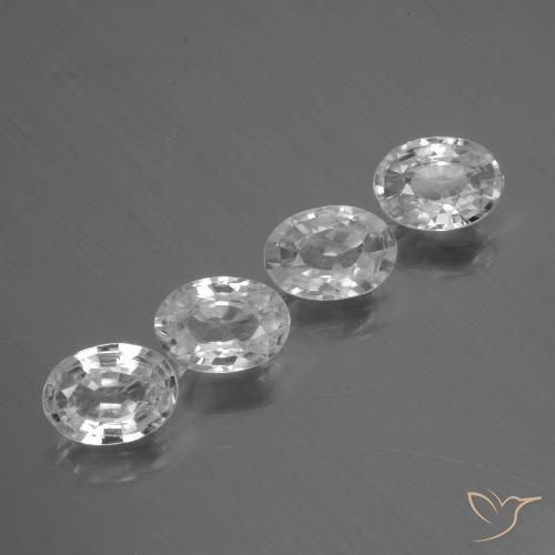 4.06ctw Natural Blanco Circón, Ovalada, VVS-VS
