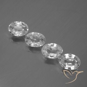 Gemas de Circón Blanco natural de 4.06 ct, Ovalada, VVS-VS
