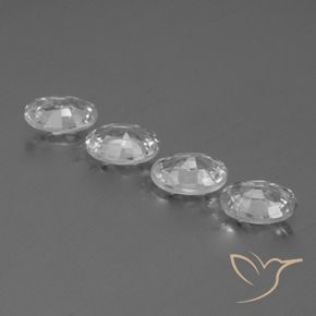 Gemas de Circón Blanco natural de 4.06 ct, Ovalada, VS