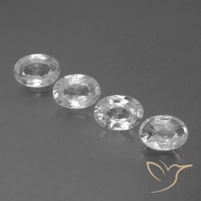 Gemas de Circón Blanco claro natural de 3.98 ct, Ovalada, VS