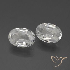 Gemas de Circón Blanco natural de 2.07 ct, Ovalada, VVS
