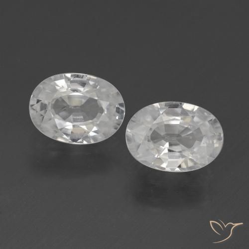 2.46ctw Natural Blanco Circón, Ovalada, VVS
