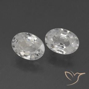 Gemas de Circón Blanco natural de 2.46 ct, Ovalada, VVS