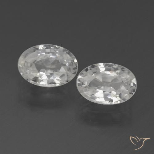 2.36ctw Natural Blanco Circón, Ovalada, VVS