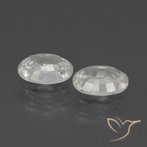 Gemas de Circón Blanco natural de 2.36 ct, Ovalada, VVS