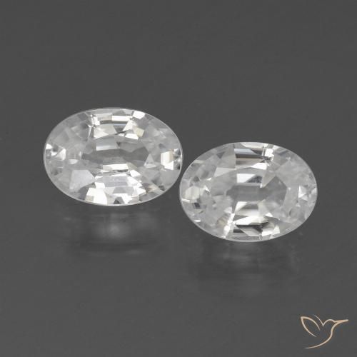 2.36ctw Natural Blanco Circón, Ovalada, VVS