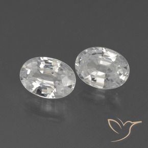 Gemas de Circón Blanco natural de 2.36 ct, Ovalada, VVS