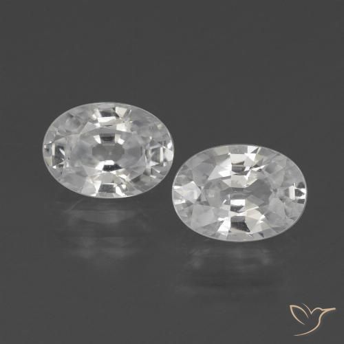 2.47ctw Natural Blanco Circón, Ovalada, VVS