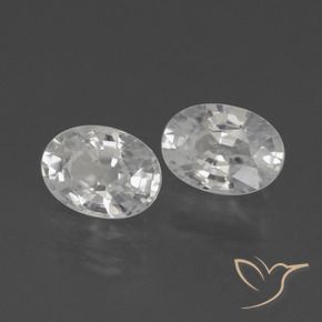 Gemas de Circón Blanco natural de 2.47 ct, Ovalada, VVS