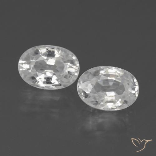 2.80ctw Natural Blanco Circón, Ovalada, VVS