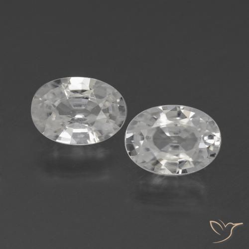 2.33ctw Natural Blanco Circón, Ovalada, VVS